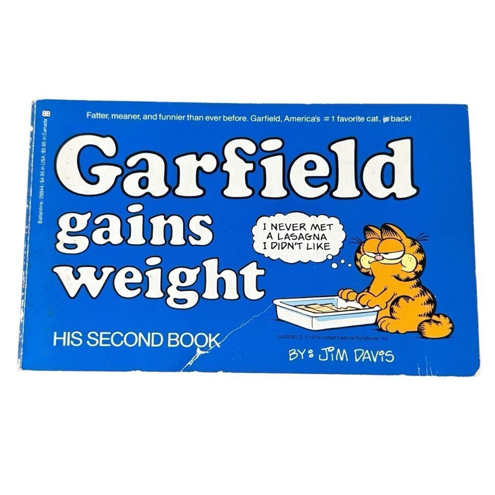 Vintage Jim Davis Classic Garfield Gains Weight: His Second Book 1981 Paperback